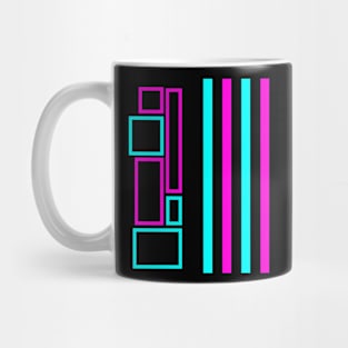 Pink And Blue Lines And Squares Mug